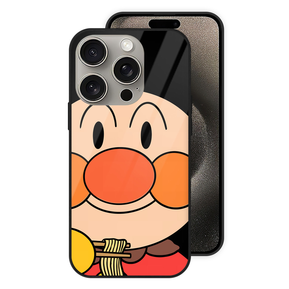 （画像用） アンパンマン Anpanman 【iPhone15Pro対応】スマホケース 耐衝撃＆黄変防止 背面ガラス