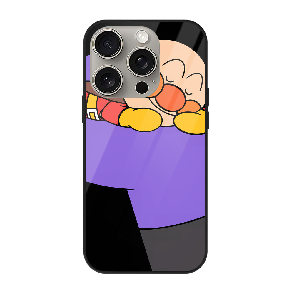 （画像用） アンパンマン Anpanman 【iPhone15Pro対応】スマホケース 耐衝撃＆黄変防止 背面ガラス