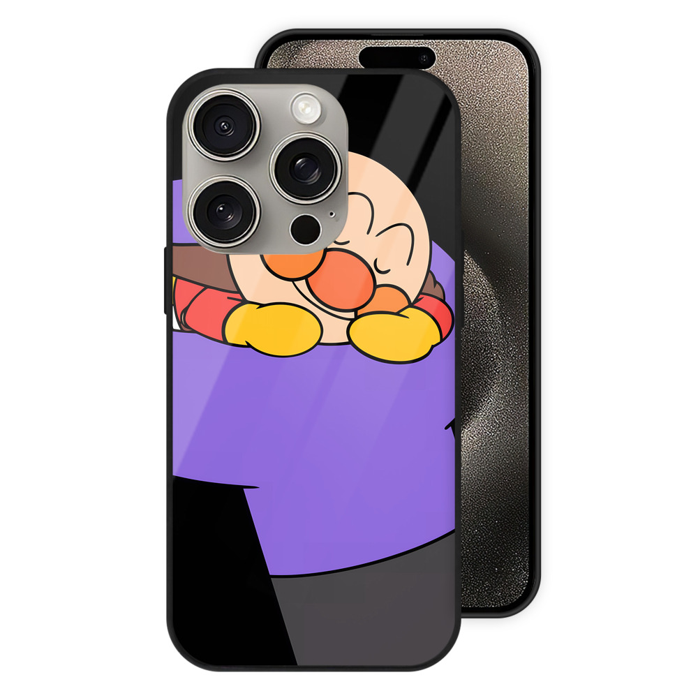 （画像用） アンパンマン Anpanman 【iPhone15Pro対応】スマホケース 耐衝撃＆黄変防止 背面ガラス