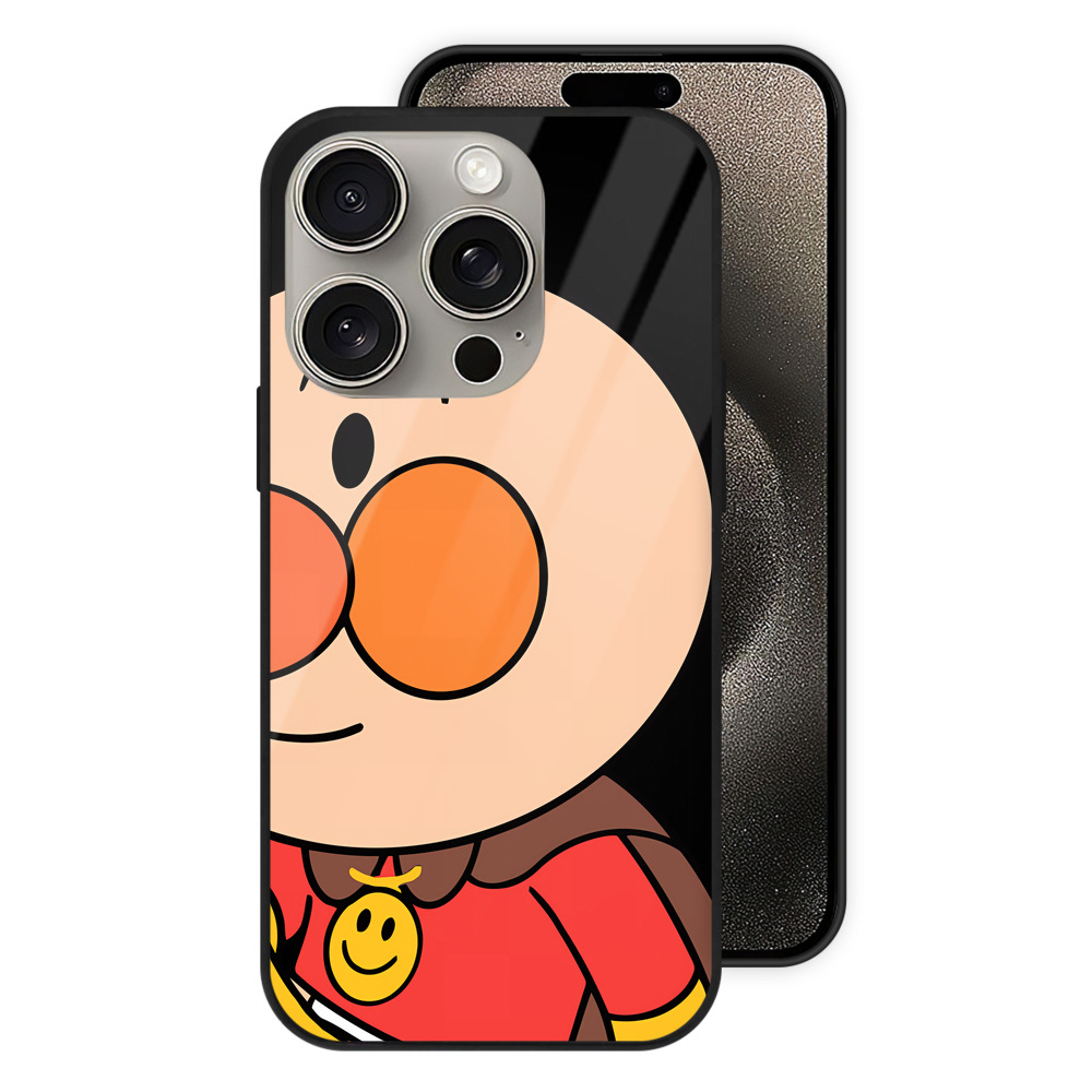 （画像用） アンパンマン Anpanman 【iPhone15Pro対応】スマホケース 耐衝撃＆黄変防止 背面ガラス