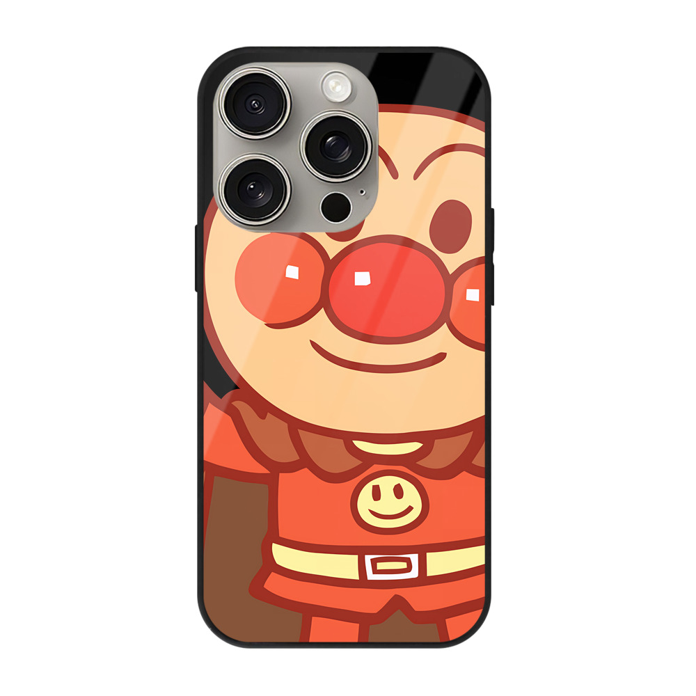 （画像用） アンパンマン Anpanman 【iPhone15Pro対応】スマホケース 耐衝撃＆黄変防止 背面ガラス