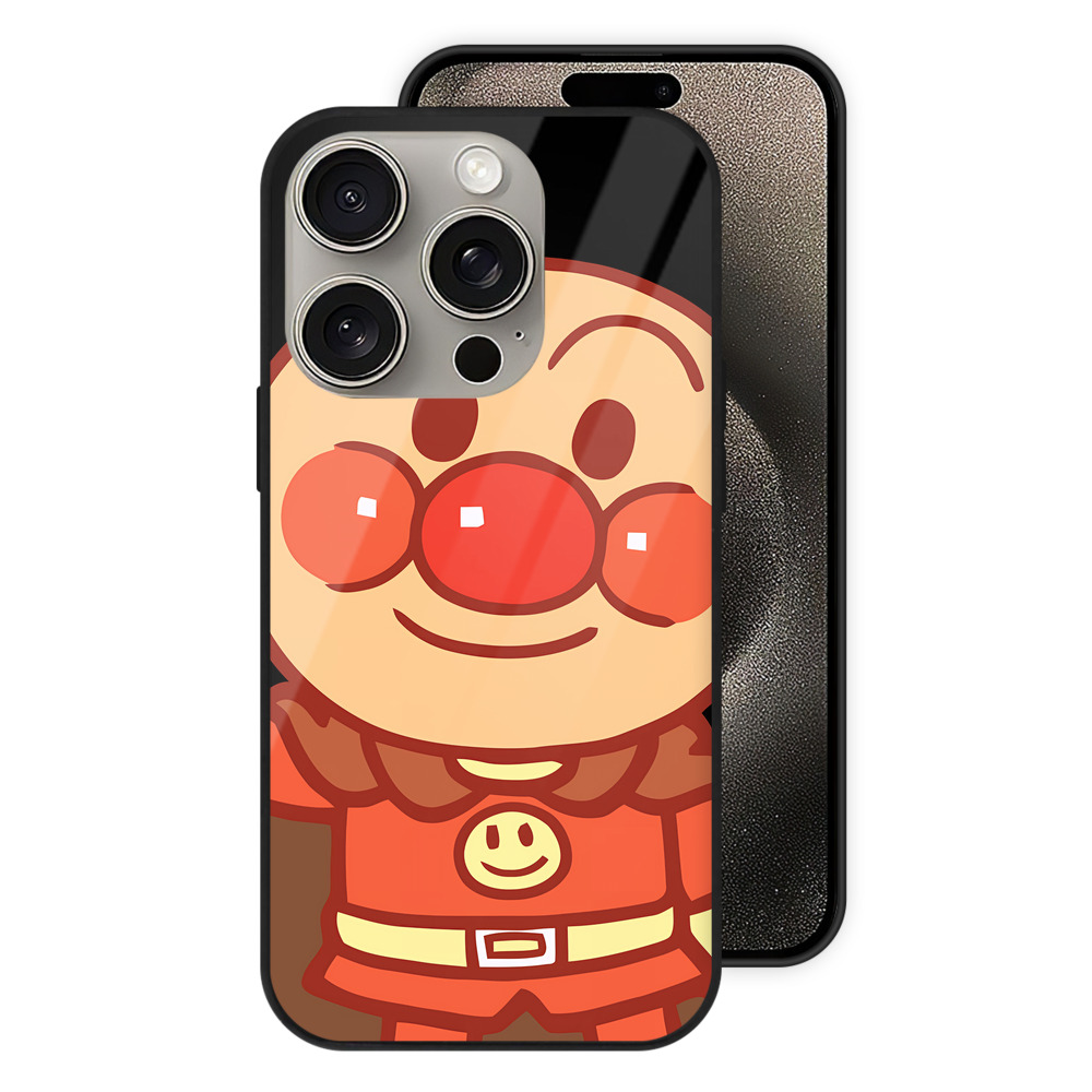 （画像用） アンパンマン Anpanman 【iPhone15Pro対応】スマホケース 耐衝撃＆黄変防止 背面ガラス