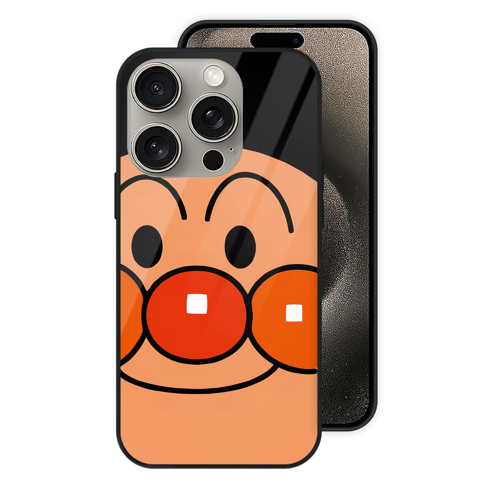 （画像用） アンパンマン Anpanman 【iPhone15Pro対応】スマホケース 耐衝撃＆黄変防止 背面ガラス