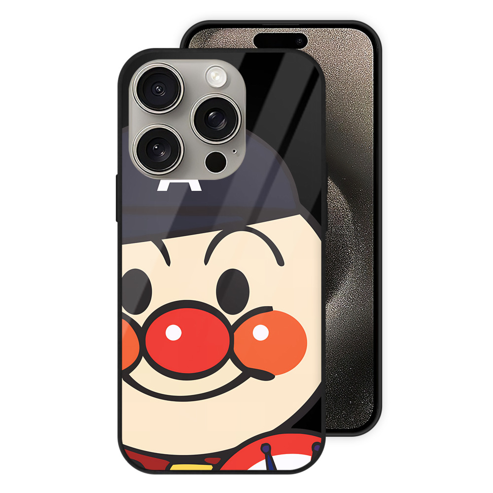 （画像用） アンパンマン Anpanman 【iPhone15Pro対応】スマホケース 耐衝撃＆黄変防止 背面ガラス