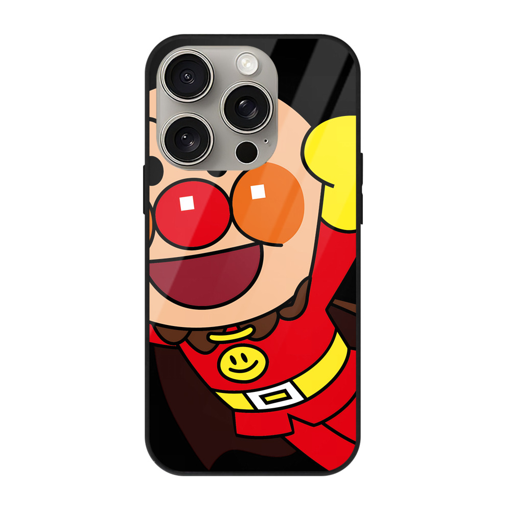 （画像用） アンパンマン Anpanman 【iPhone15Pro対応】スマホケース 耐衝撃＆黄変防止 背面ガラス
