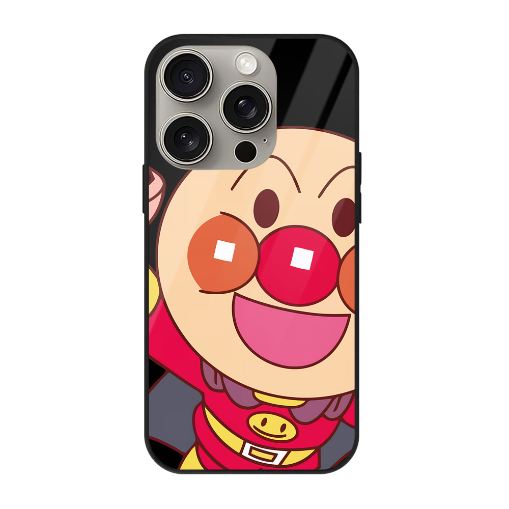 （画像用） アンパンマン Anpanman 【iPhone15Pro対応】スマホケース 耐衝撃＆黄変防止 背面ガラス