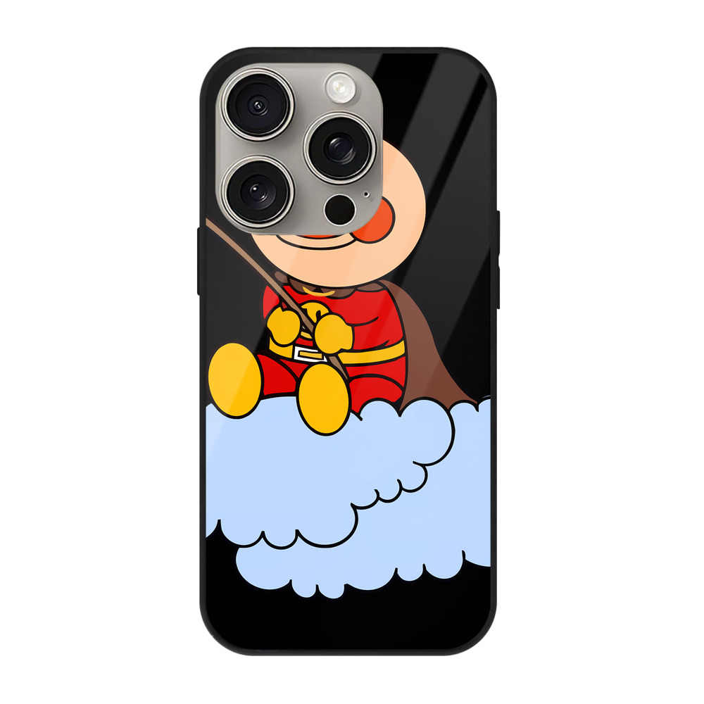（画像用） アンパンマン Anpanman 【iPhone15Pro対応】スマホケース 耐衝撃＆黄変防止 背面ガラス