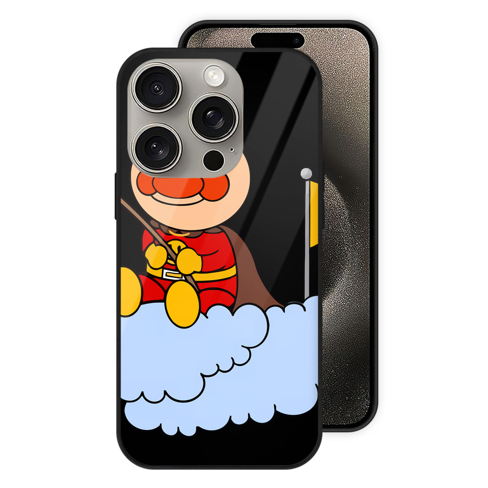 （画像用） アンパンマン Anpanman 【iPhone15Pro対応】スマホケース 耐衝撃＆黄変防止 背面ガラス