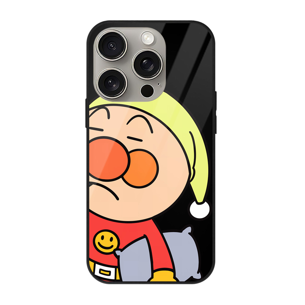 （画像用） アンパンマン Anpanman 【iPhone15Pro対応】スマホケース 耐衝撃＆黄変防止 背面ガラス