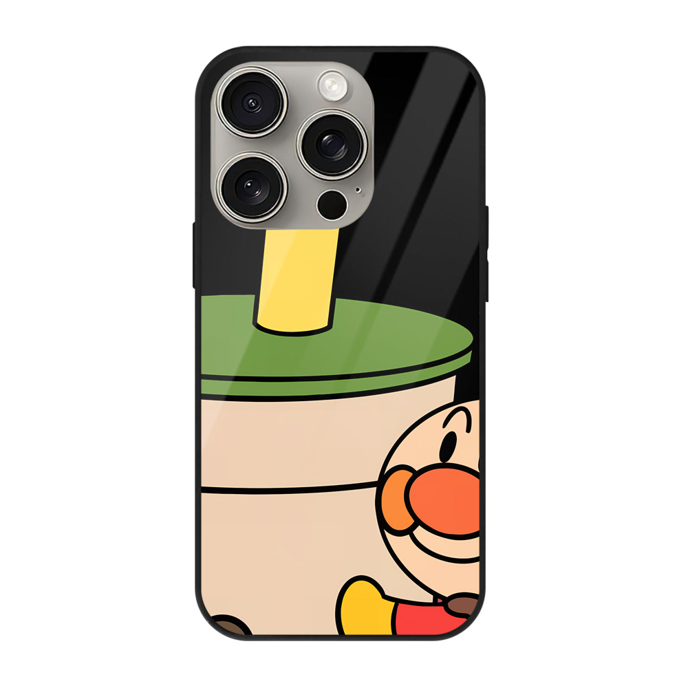 （画像用） アンパンマン Anpanman 【iPhone15Pro対応】スマホケース 耐衝撃＆黄変防止 背面ガラス