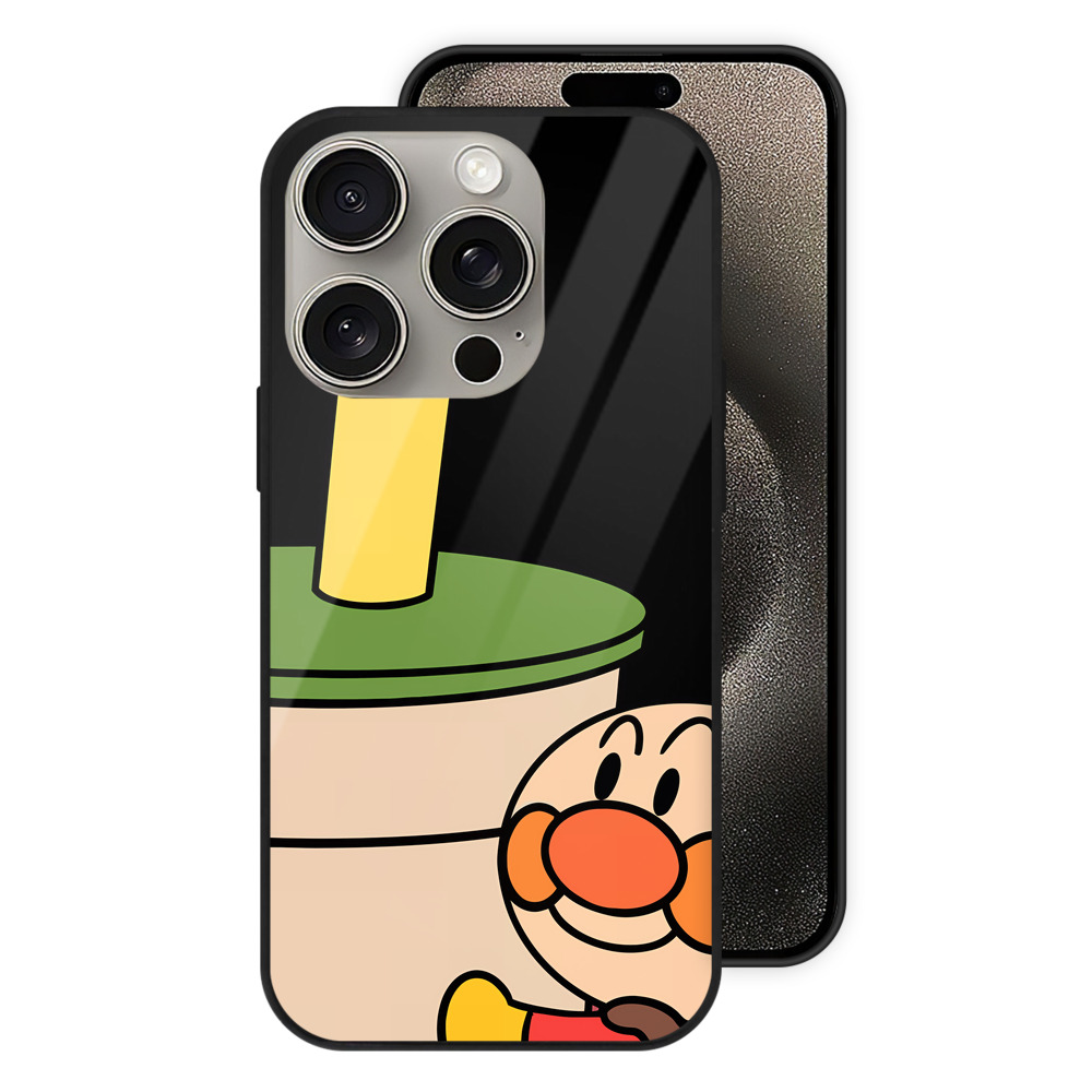 （画像用） アンパンマン Anpanman 【iPhone15Pro対応】スマホケース 耐衝撃＆黄変防止 背面ガラス