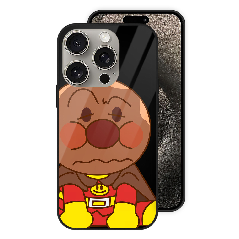 （画像用） アンパンマン Anpanman 【iPhone15Pro対応】スマホケース 耐衝撃＆黄変防止 背面ガラス