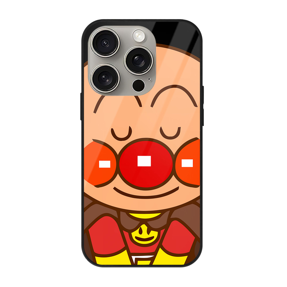 （画像用） アンパンマン Anpanman 【iPhone15Pro対応】スマホケース 耐衝撃＆黄変防止 背面ガラス