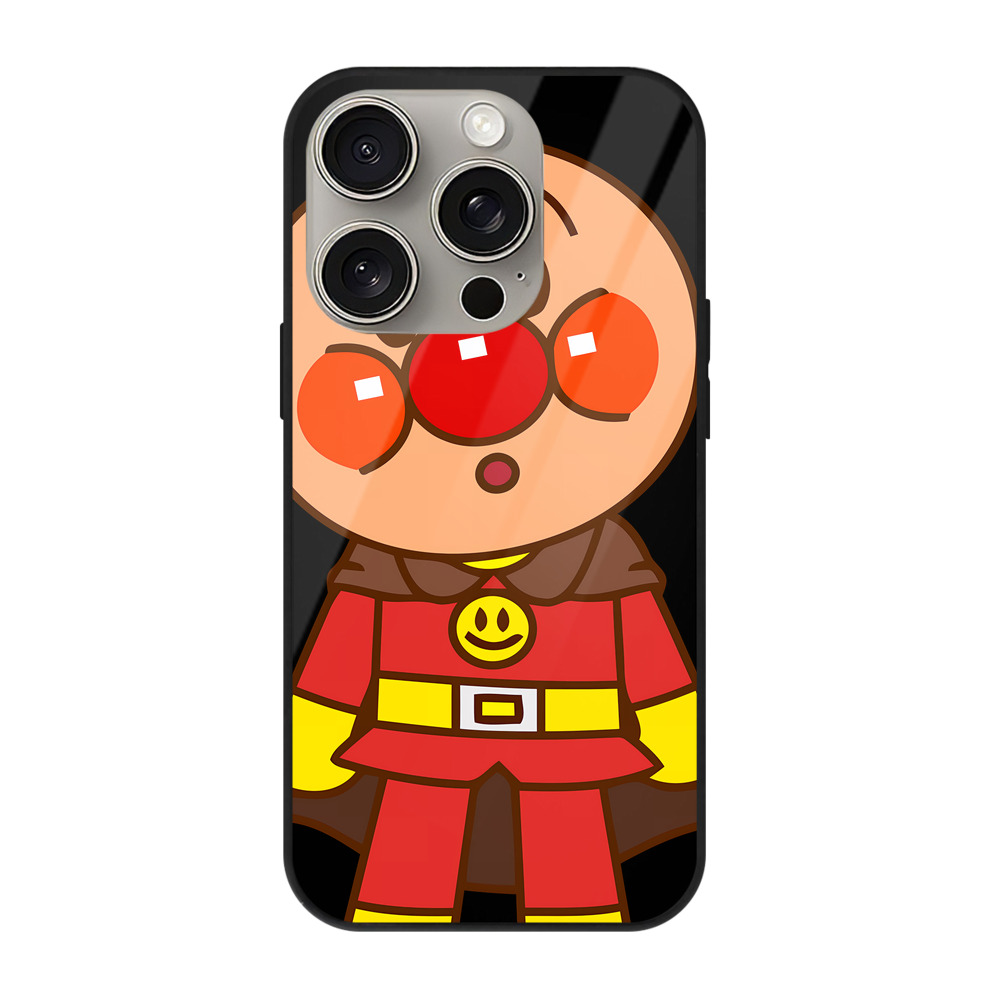 （画像用） アンパンマン Anpanman 【iPhone15Pro対応】スマホケース 耐衝撃＆黄変防止 背面ガラス