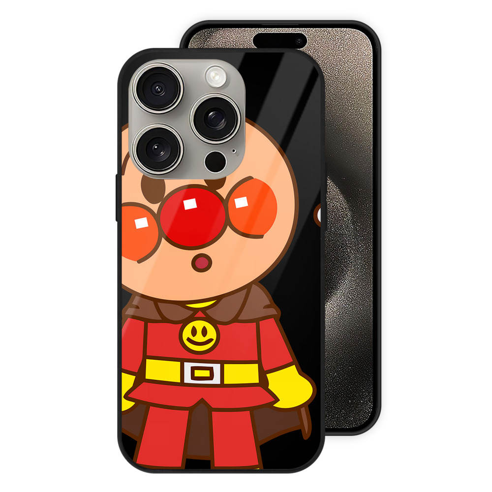 （画像用） アンパンマン Anpanman 【iPhone15Pro対応】スマホケース 耐衝撃＆黄変防止 背面ガラス