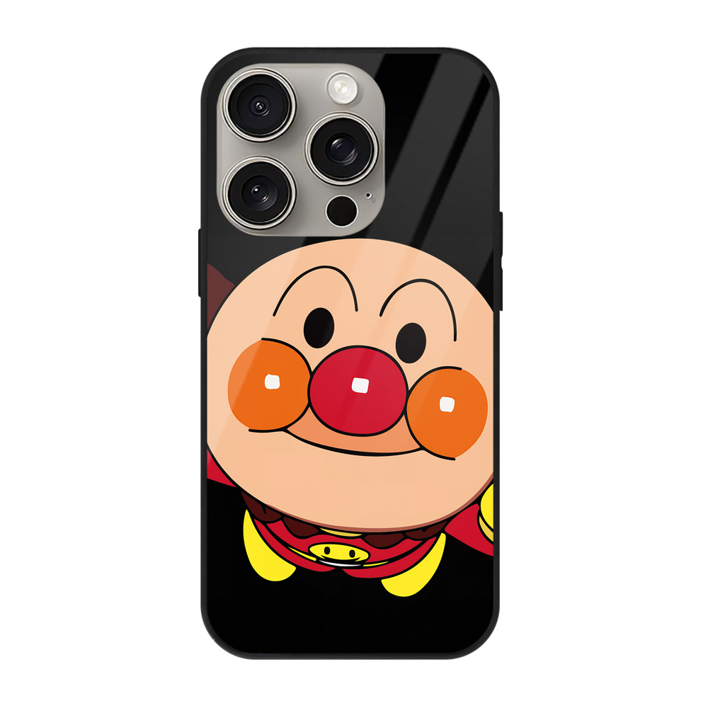 （画像用） アンパンマン Anpanman 【iPhone15Pro対応】スマホケース 耐衝撃＆黄変防止 背面ガラス
