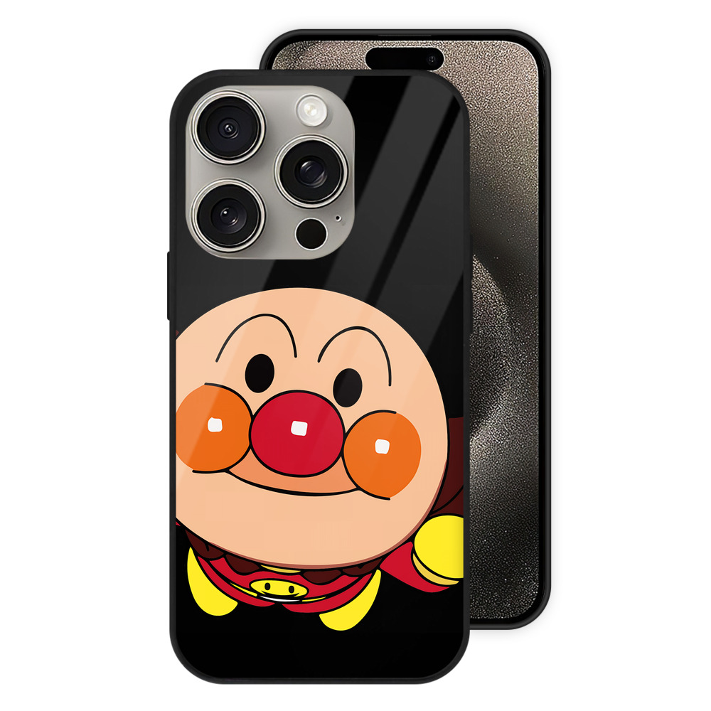 （画像用） アンパンマン Anpanman 【iPhone15Pro対応】スマホケース 耐衝撃＆黄変防止 背面ガラス