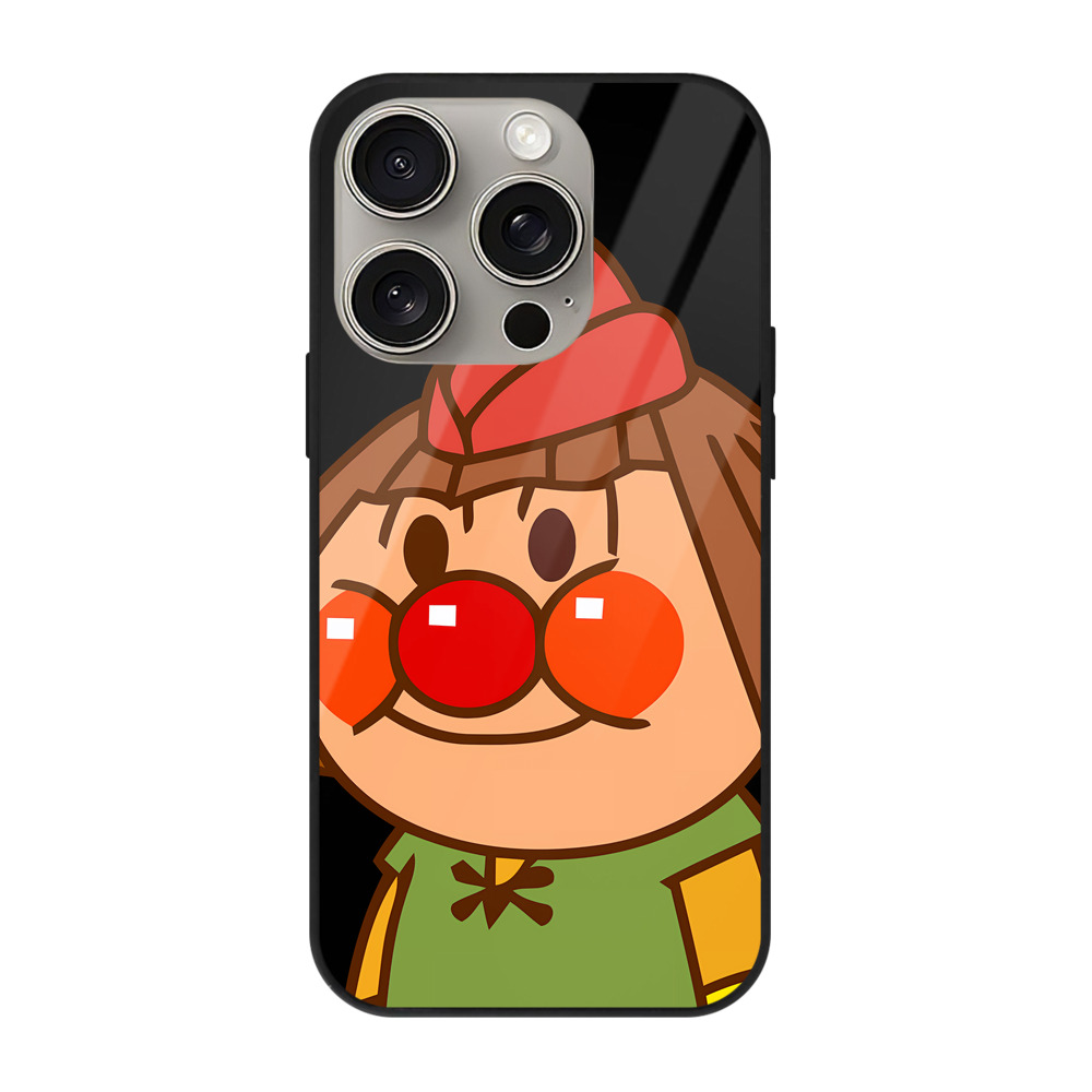 （画像用） アンパンマン Anpanman 【iPhone15Pro対応】スマホケース 耐衝撃＆黄変防止 背面ガラス