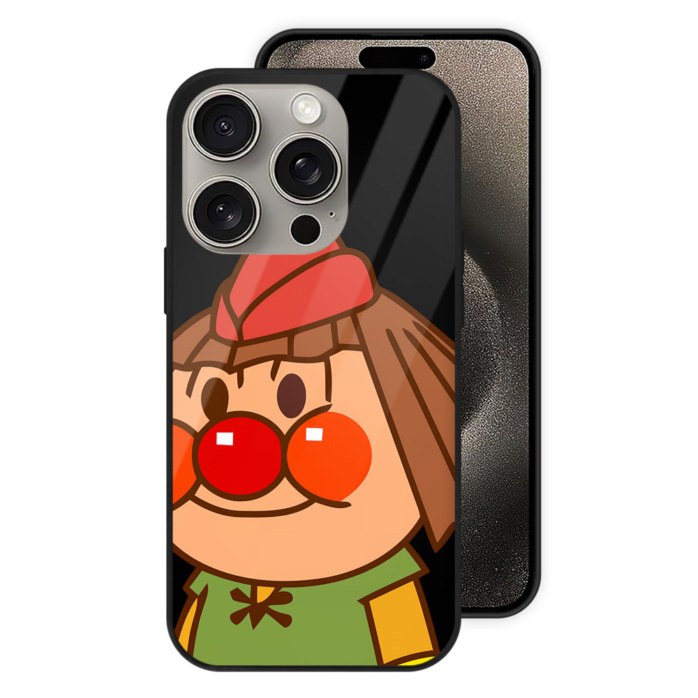 （画像用） アンパンマン Anpanman 【iPhone15Pro対応】スマホケース 耐衝撃＆黄変防止 背面ガラス