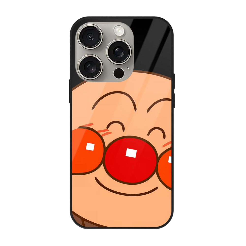 （画像用） アンパンマン Anpanman 【iPhone15Pro対応】スマホケース 耐衝撃＆黄変防止 背面ガラス