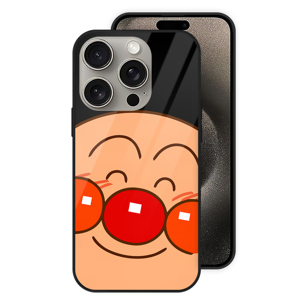 （画像用） アンパンマン Anpanman 【iPhone15Pro対応】スマホケース 耐衝撃＆黄変防止 背面ガラス