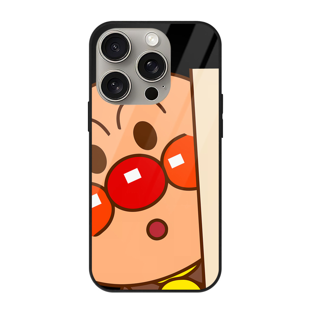 （画像用） アンパンマン Anpanman 【iPhone15Pro対応】スマホケース 耐衝撃＆黄変防止 背面ガラス
