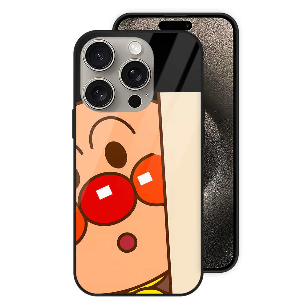（画像用） アンパンマン Anpanman 【iPhone15Pro対応】スマホケース 耐衝撃＆黄変防止 背面ガラス