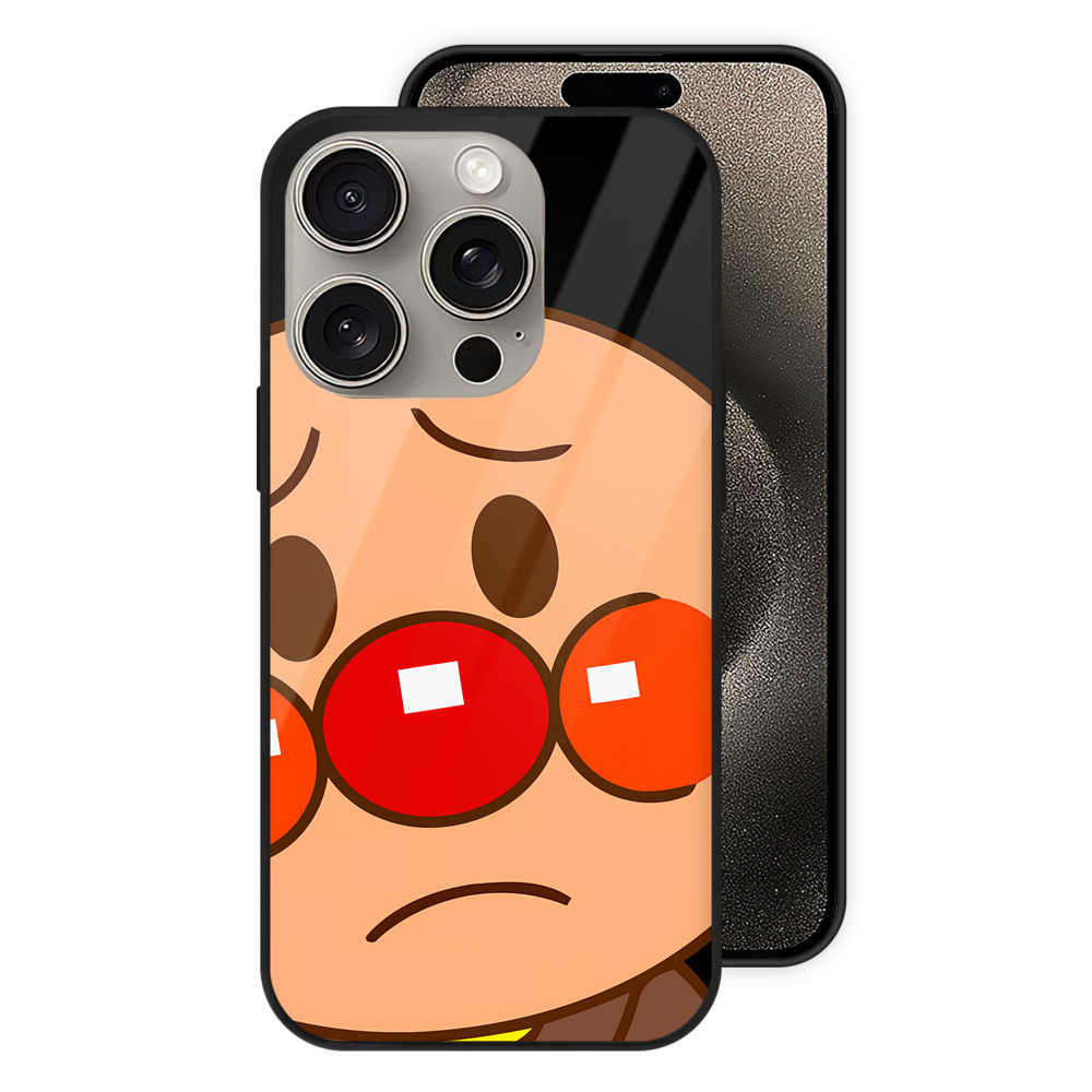 （画像用） アンパンマン Anpanman 【iPhone15Pro対応】スマホケース 耐衝撃＆黄変防止 背面ガラス