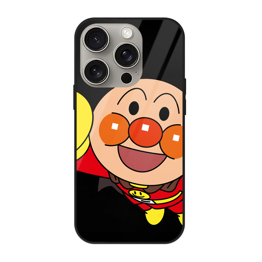 （画像用） アンパンマン Anpanman 【iPhone15Pro対応】スマホケース 耐衝撃＆黄変防止 背面ガラス