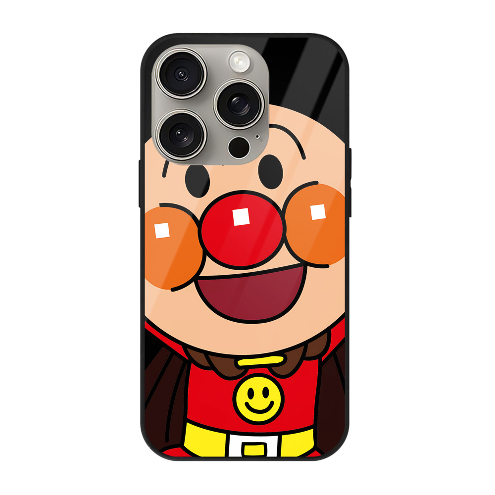 （画像用） アンパンマン Anpanman 【iPhone15Pro対応】スマホケース 耐衝撃＆黄変防止 背面ガラス