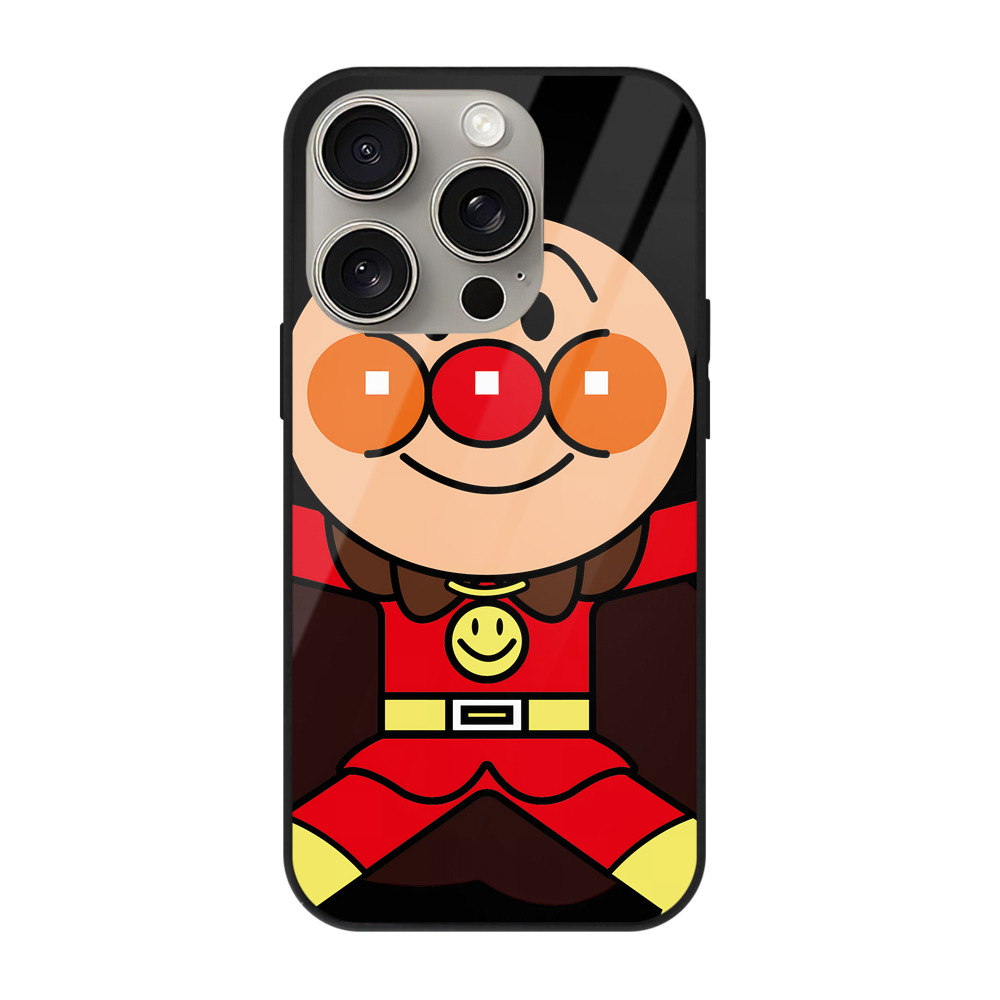 （画像用） アンパンマン Anpanman 【iPhone15Pro対応】スマホケース 耐衝撃＆黄変防止 背面ガラス