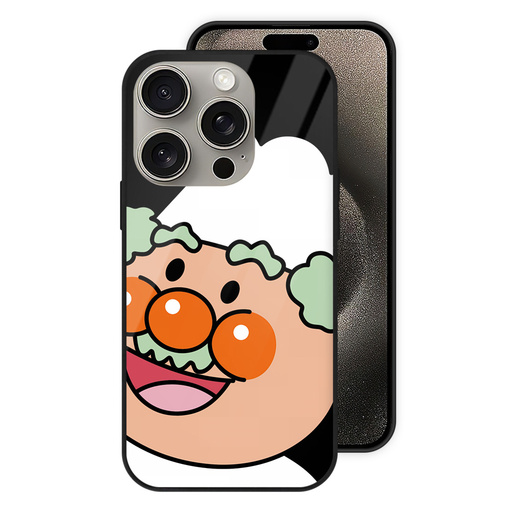 （画像用） アンパンマン Anpanman 【iPhone15Pro対応】スマホケース 耐衝撃＆黄変防止 背面ガラス