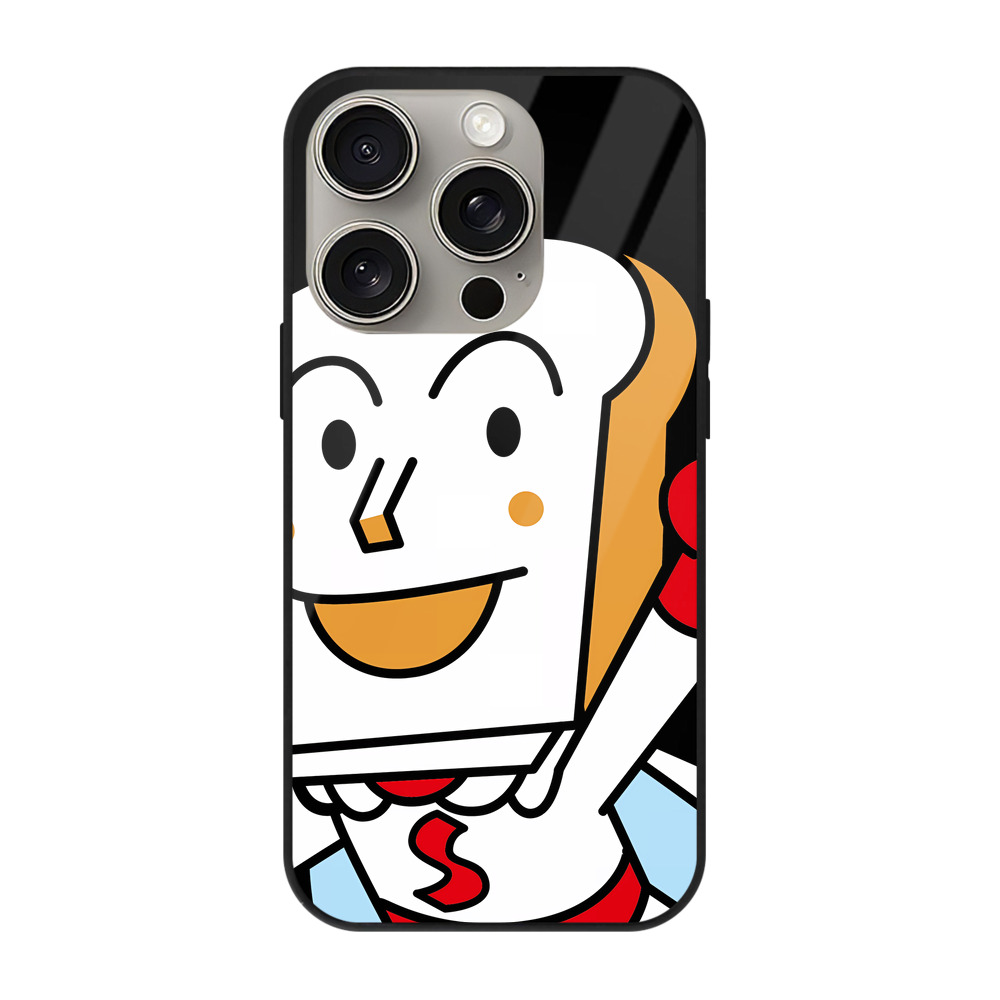 （画像用） アンパンマン Anpanman 【iPhone15Pro対応】スマホケース 耐衝撃＆黄変防止 背面ガラス