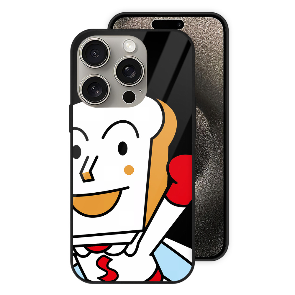 （画像用） アンパンマン Anpanman 【iPhone15Pro対応】スマホケース 耐衝撃＆黄変防止 背面ガラス
