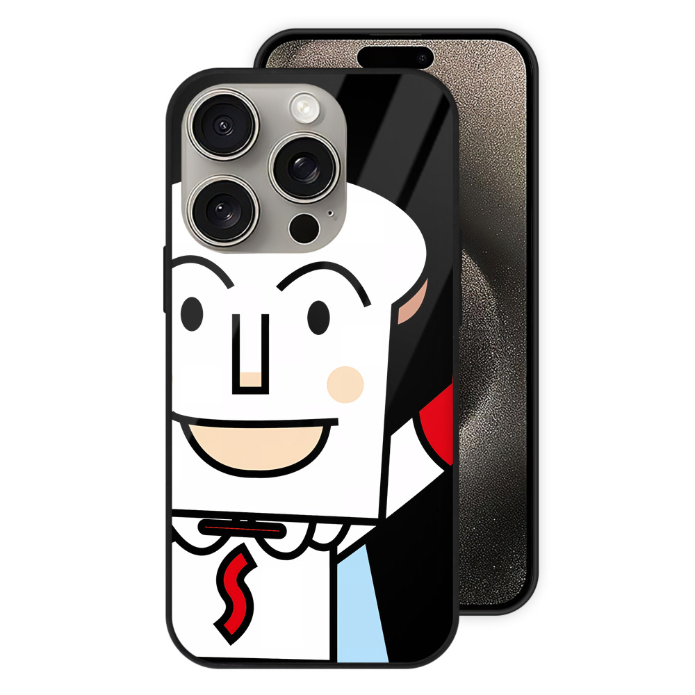 （画像用） アンパンマン Anpanman 【iPhone15Pro対応】スマホケース 耐衝撃＆黄変防止 背面ガラス