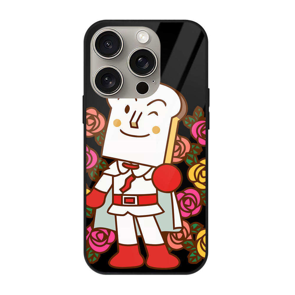 （画像用） アンパンマン Anpanman 【iPhone15Pro対応】スマホケース 耐衝撃＆黄変防止 背面ガラス