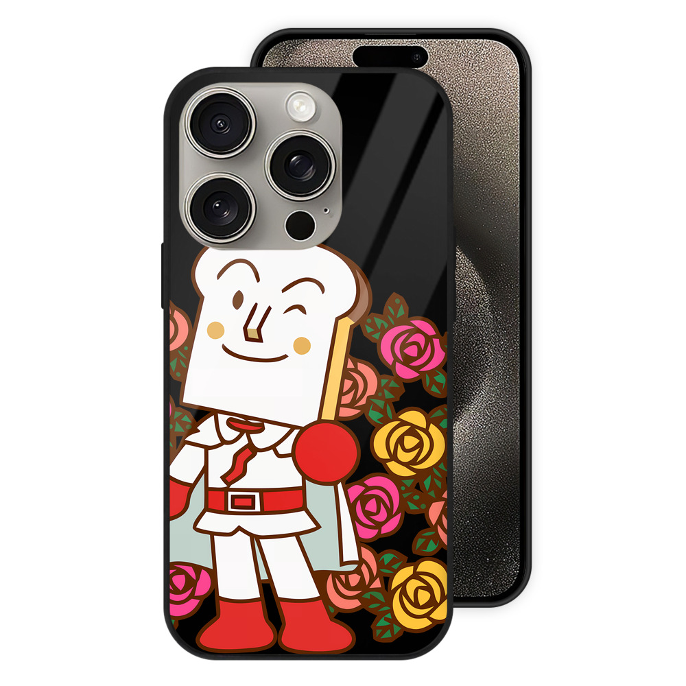 （画像用） アンパンマン Anpanman 【iPhone15Pro対応】スマホケース 耐衝撃＆黄変防止 背面ガラス