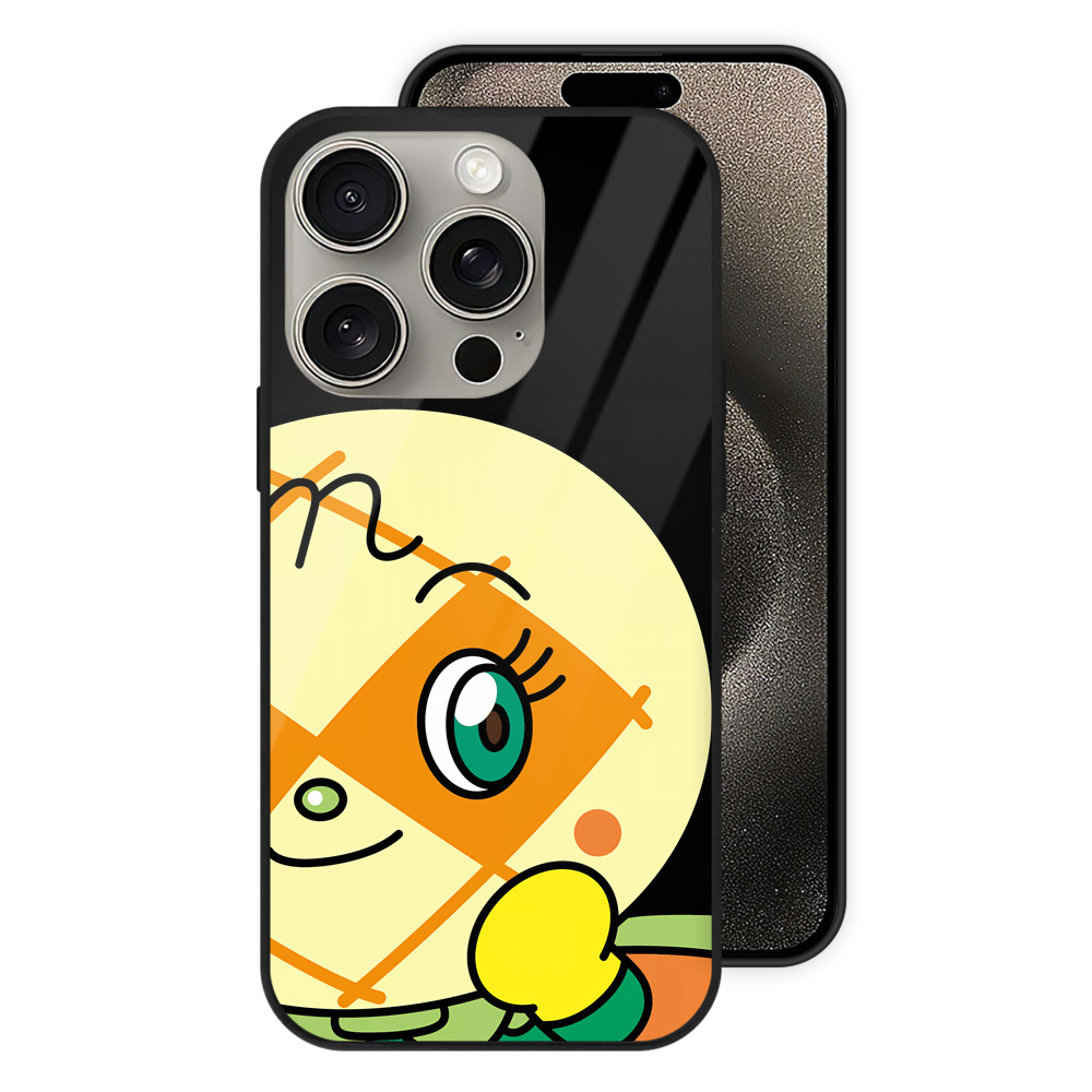 （画像用） アンパンマン Anpanman 【iPhone15Pro対応】スマホケース 耐衝撃＆黄変防止 背面ガラス