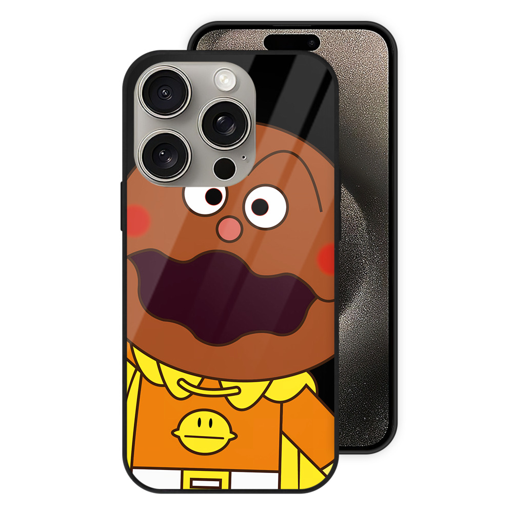 （画像用） アンパンマン Anpanman 【iPhone15Pro対応】スマホケース 耐衝撃＆黄変防止 背面ガラス