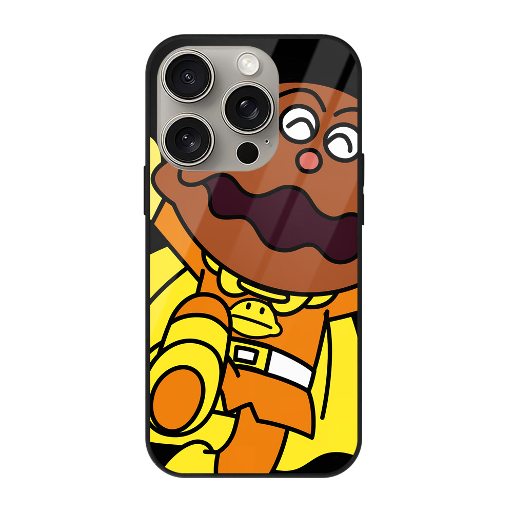 （画像用） アンパンマン Anpanman 【iPhone15Pro対応】スマホケース 耐衝撃＆黄変防止 背面ガラス