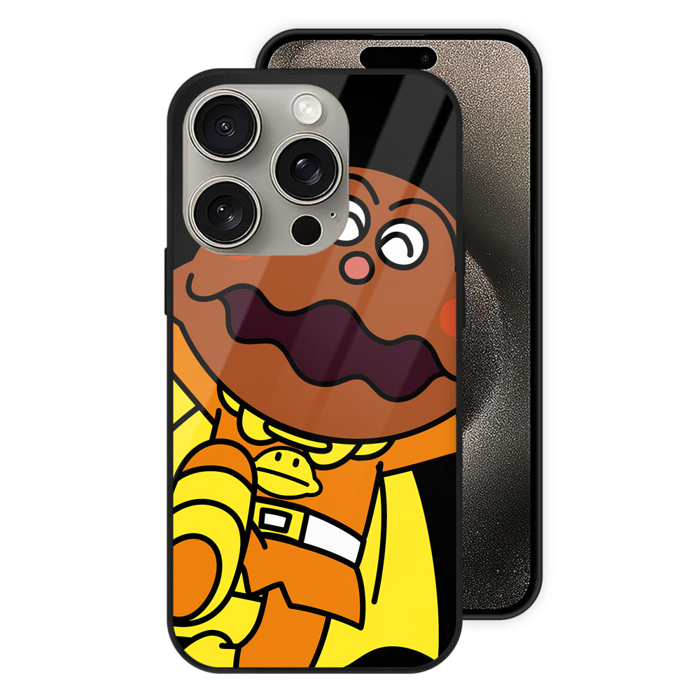 （画像用） アンパンマン Anpanman 【iPhone15Pro対応】スマホケース 耐衝撃＆黄変防止 背面ガラス