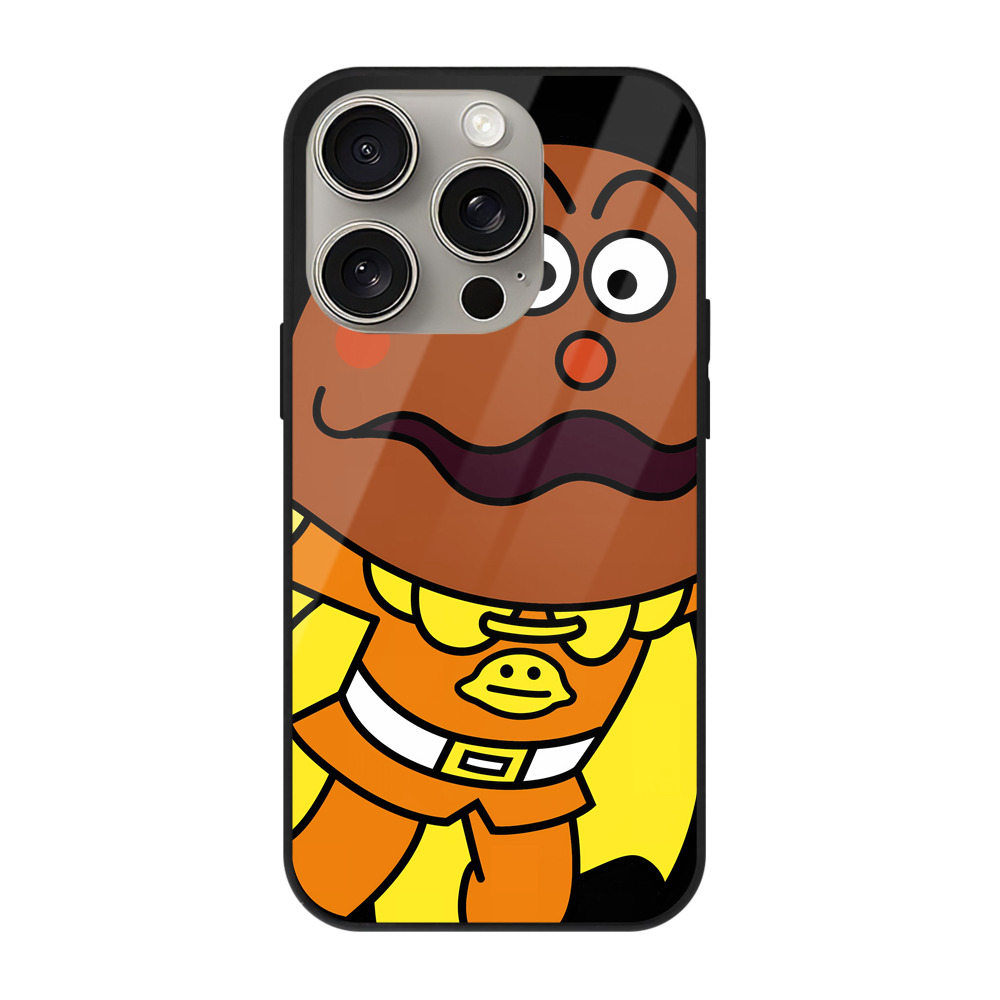 （画像用） アンパンマン Anpanman 【iPhone15Pro対応】スマホケース 耐衝撃＆黄変防止 背面ガラス