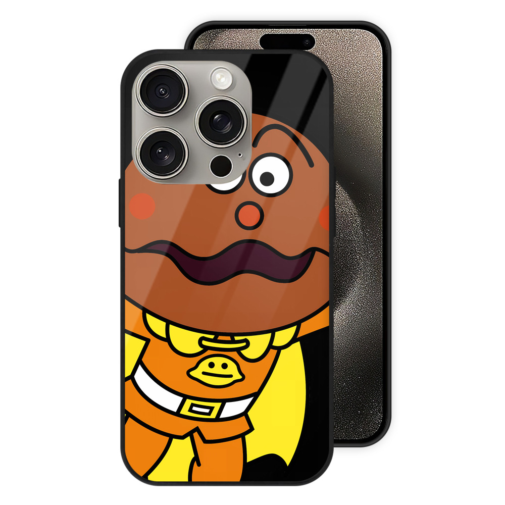 （画像用） アンパンマン Anpanman 【iPhone15Pro対応】スマホケース 耐衝撃＆黄変防止 背面ガラス