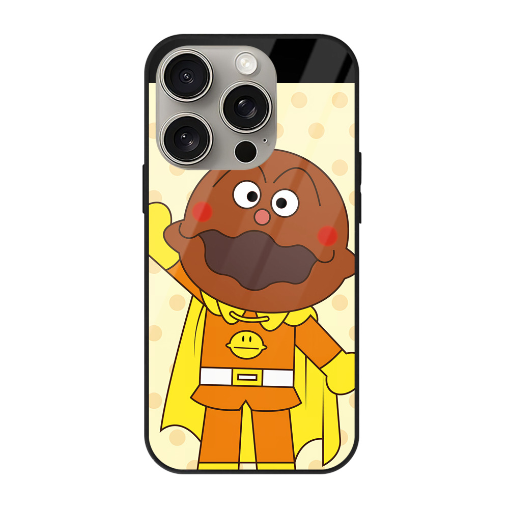 （画像用） アンパンマン Anpanman 【iPhone15Pro対応】スマホケース 耐衝撃＆黄変防止 背面ガラス
