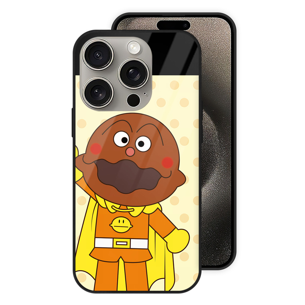 （画像用） アンパンマン Anpanman 【iPhone15Pro対応】スマホケース 耐衝撃＆黄変防止 背面ガラス