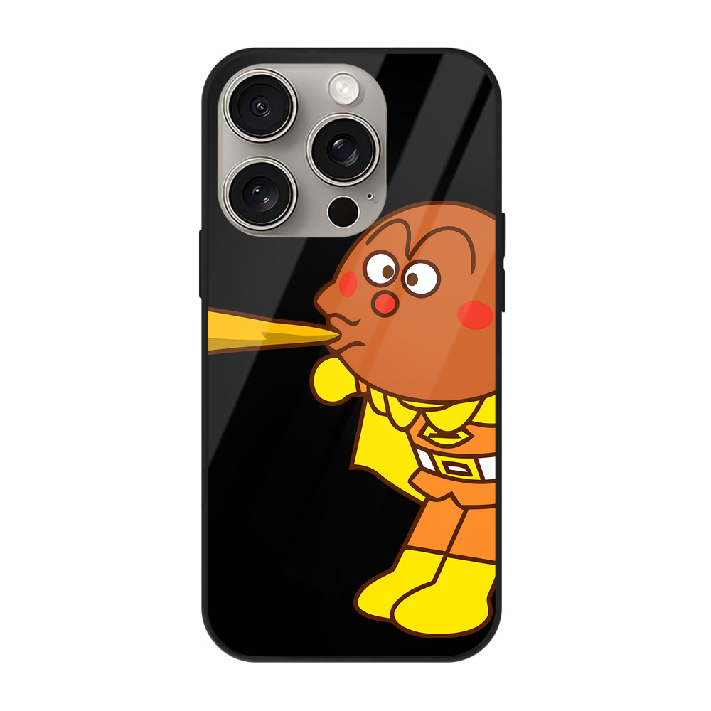 （画像用） アンパンマン Anpanman 【iPhone15Pro対応】スマホケース 耐衝撃＆黄変防止 背面ガラス