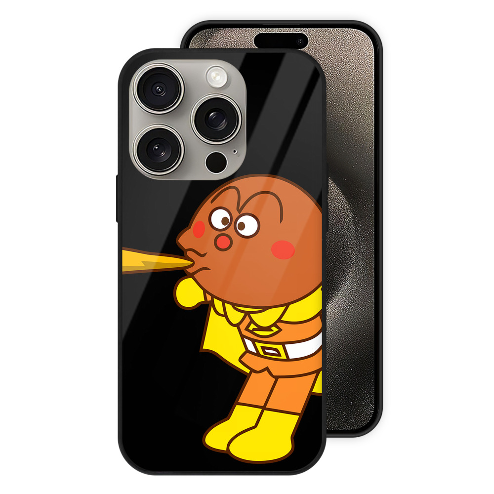 （画像用） アンパンマン Anpanman 【iPhone15Pro対応】スマホケース 耐衝撃＆黄変防止 背面ガラス