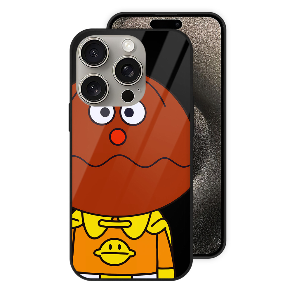 （画像用） アンパンマン Anpanman 【iPhone15Pro対応】スマホケース 耐衝撃＆黄変防止 背面ガラス