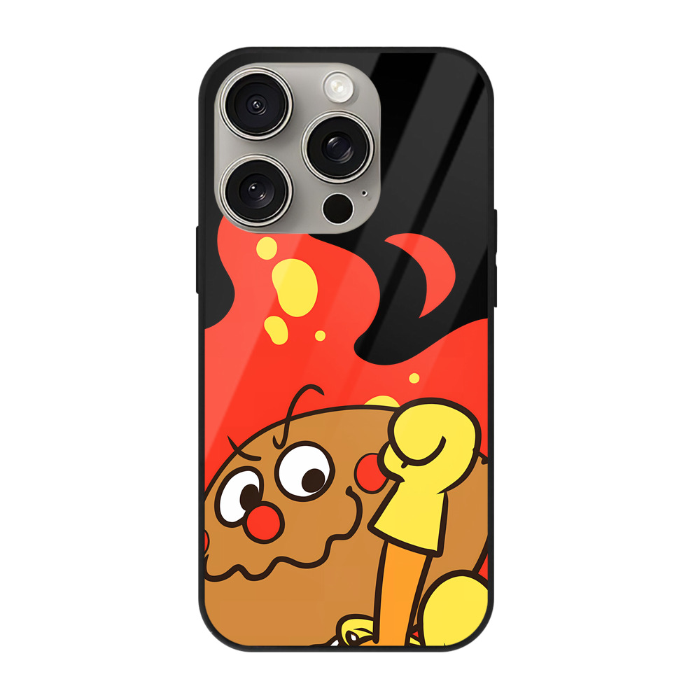 （画像用） アンパンマン Anpanman 【iPhone15Pro対応】スマホケース 耐衝撃＆黄変防止 背面ガラス