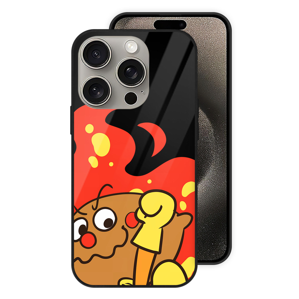 （画像用） アンパンマン Anpanman 【iPhone15Pro対応】スマホケース 耐衝撃＆黄変防止 背面ガラス